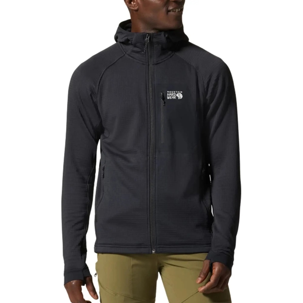 Mountain Hardwear Men's Polartec Power Grid Full Zip Hooded Jacket ...